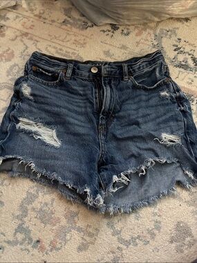 American Eagle Dark Blue Distressed Denim Women’s Shorts size 0